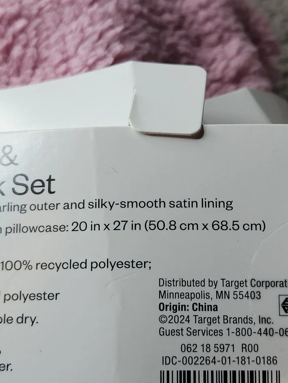 Standard Cozy Bundle Pink/Rust Pillow Case & Eye Mask - Room Essentials